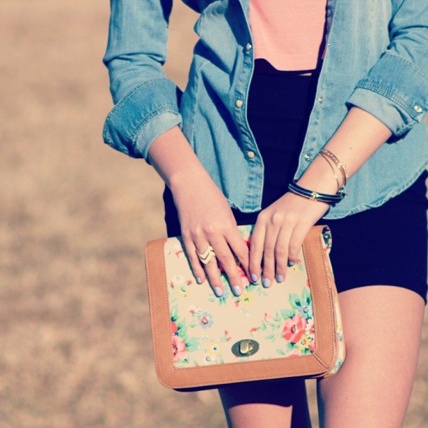 Fashion Revolution Purse & Jewelry, Chambray & MinkPink NastyGal Crop top