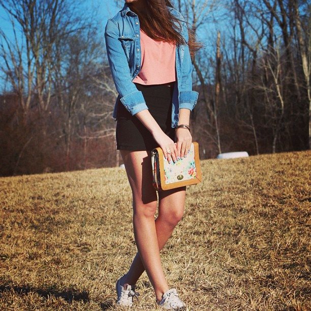 Fashion Revolution Purse & Jewelry, Chambray & MinkPink NastyGal Crop top