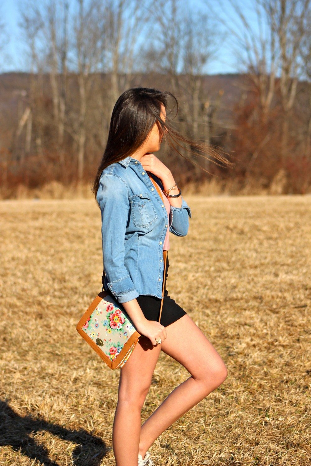 Fashion Revolution Purse & Jewelry, Chambray & MinkPink NastyGal Crop top