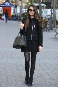 Adorable Winter Chic Style: Zara Winter Coat, Prada Saffiano