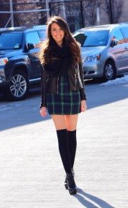 Plaid Dress & High Socks