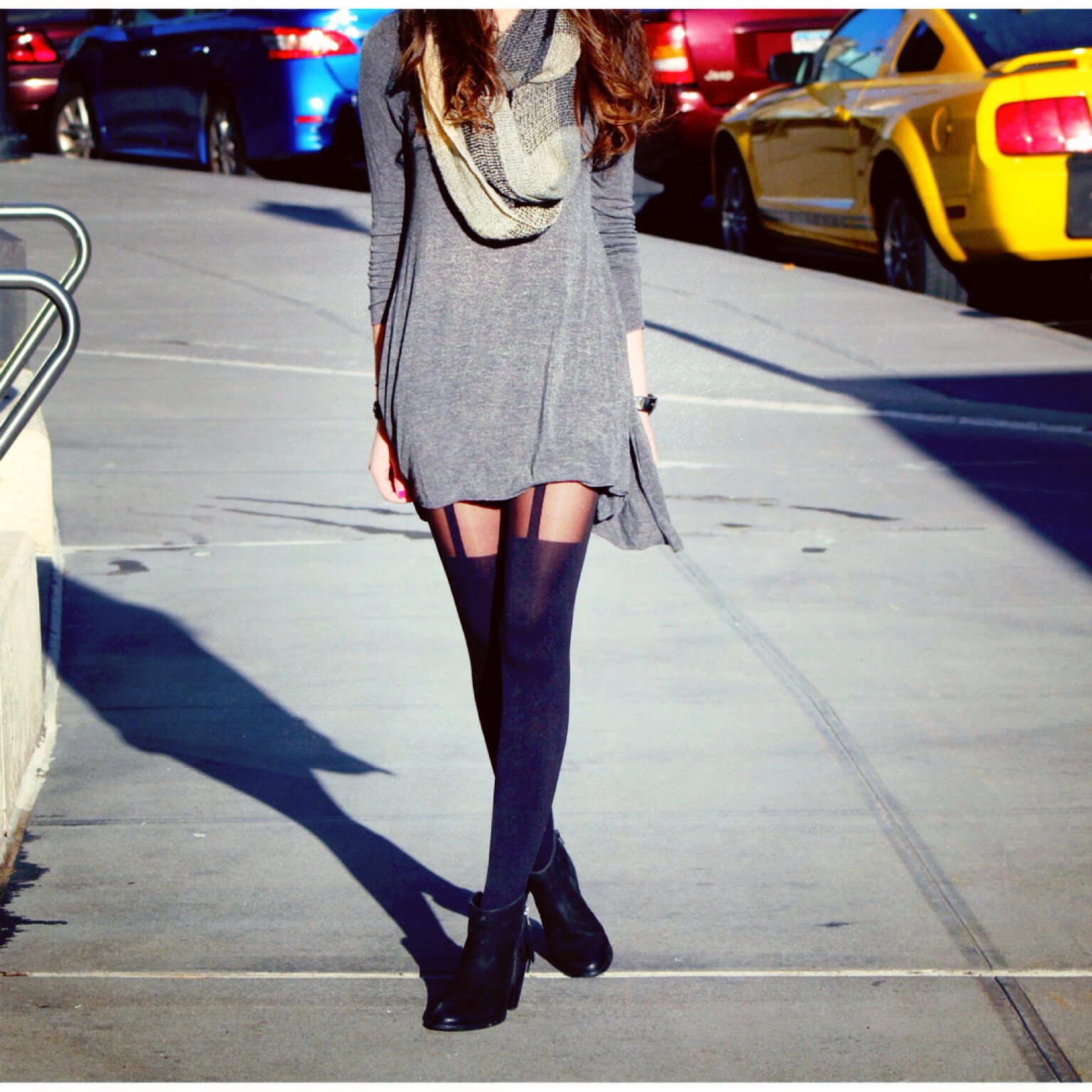 Steve Madden Boots (similar here) | Brandy Melville Tunic Dress (sold out)