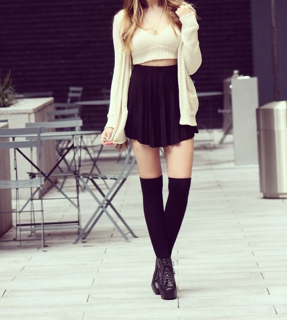 brandy melville fall sweater outfit high socks