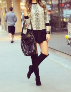 perfect fall outfit knee high boots bloomingdales sweater