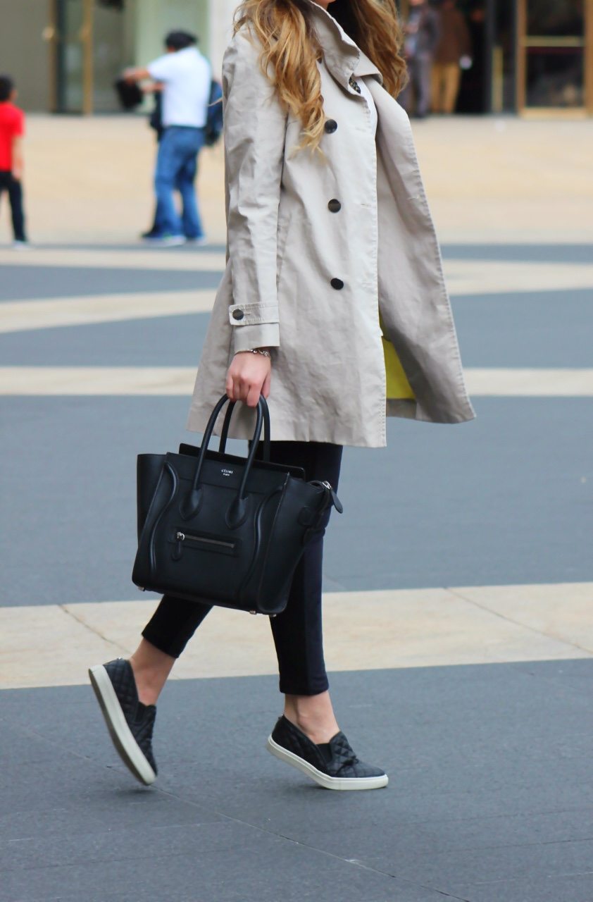 cute fall outfit trench coat leather leggings