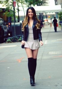 edgy fall outfit knee highs