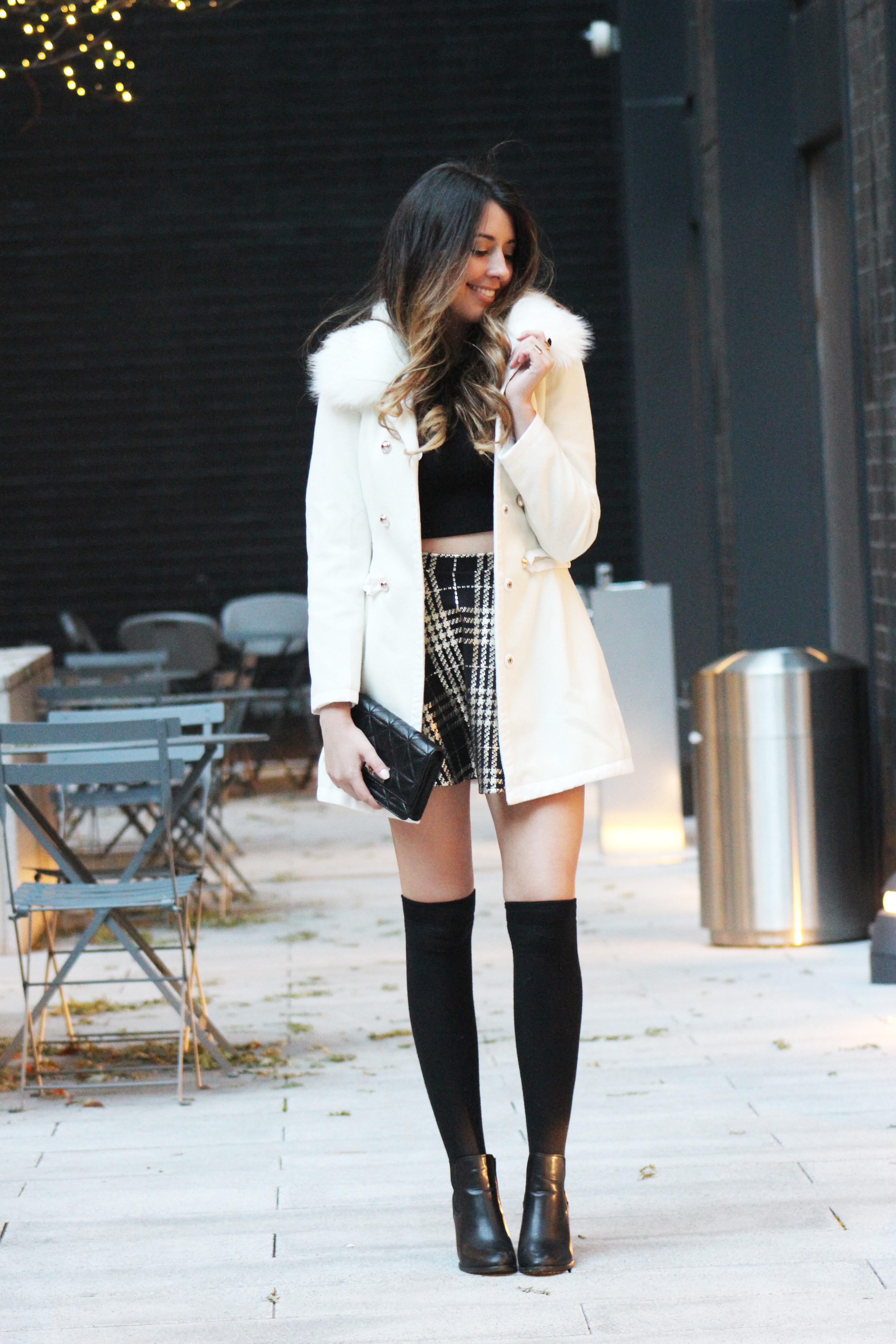 Ariana Grande inspired school girl snow bunny outfit