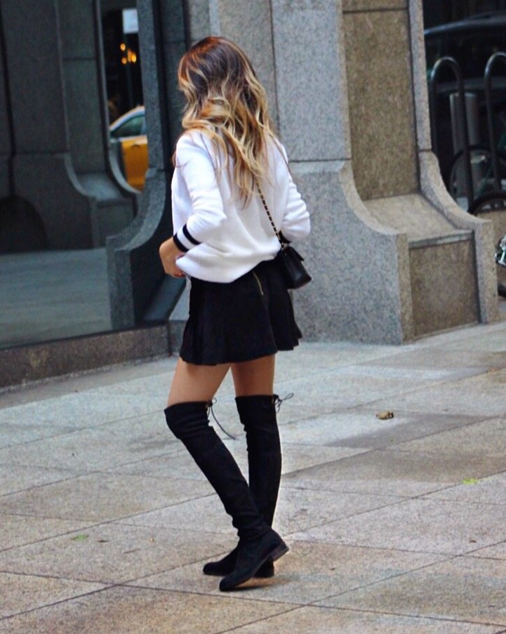 sophisticated fall style with over the knee boots