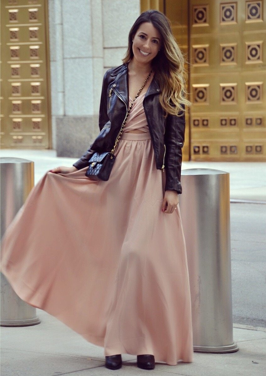 jacket over maxi dress