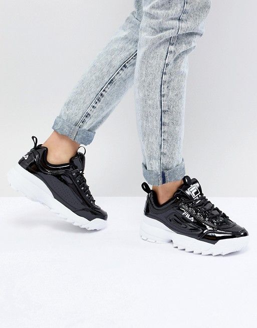 Top 15 Trendiest Must-Have Sneakers Under $100 - Fila Disruptor 2 Black Patent